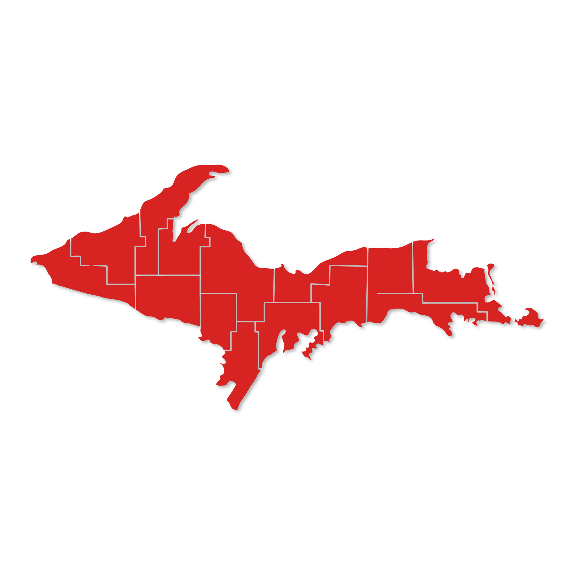 map of the U.S. state of upper Michigan